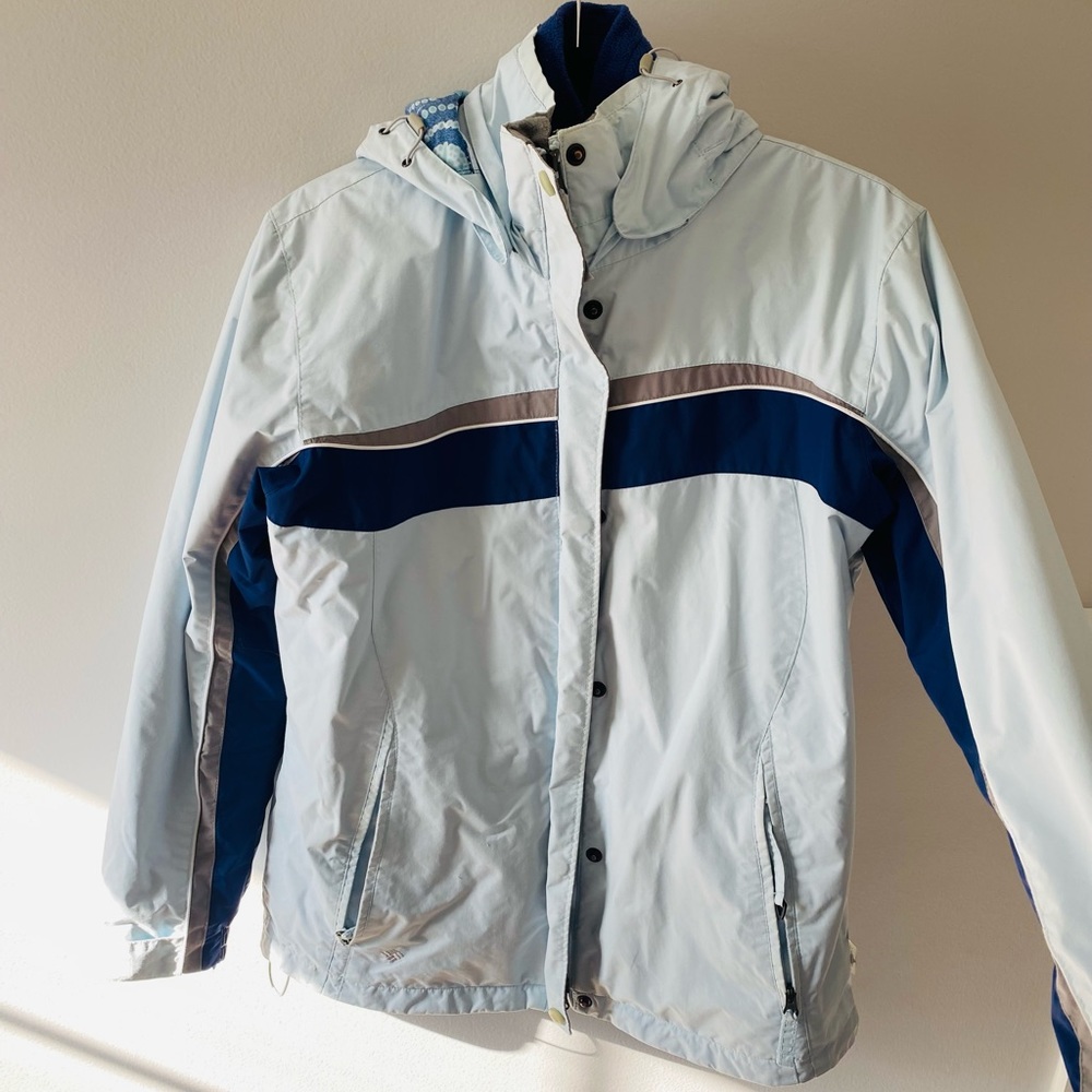 Columbia Nylon Insulated Jacket RN 69724 CA 05367 Women Size Small Light Blue